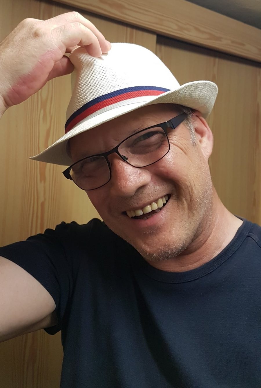 Uwe Donner mit Hut (Schnappschuss)